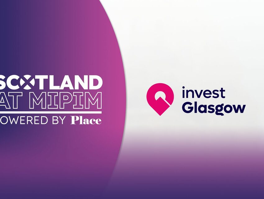 Scotland at MIPIM logos next to the Invest Glasgow logo.