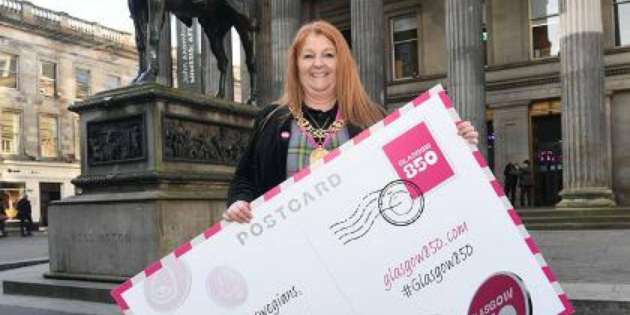 cllr Jacqueline McLaren in front of GOMA