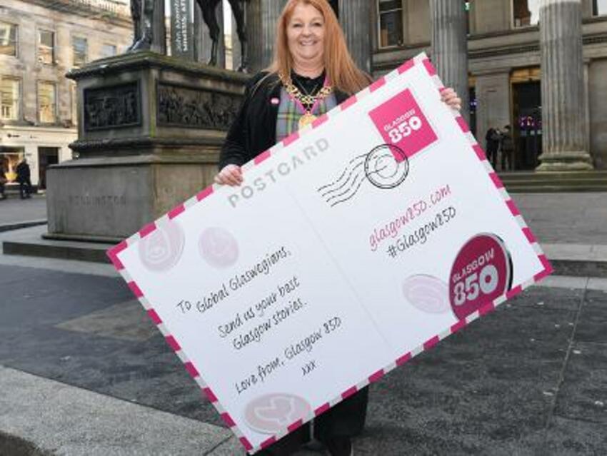 cllr Jacqueline McLaren in front of GOMA